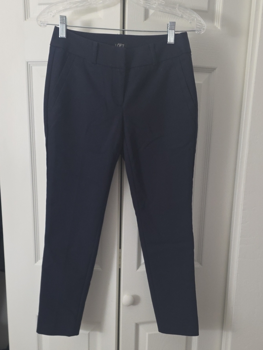 LOFT Navy Cropped Slim Ankle Pants